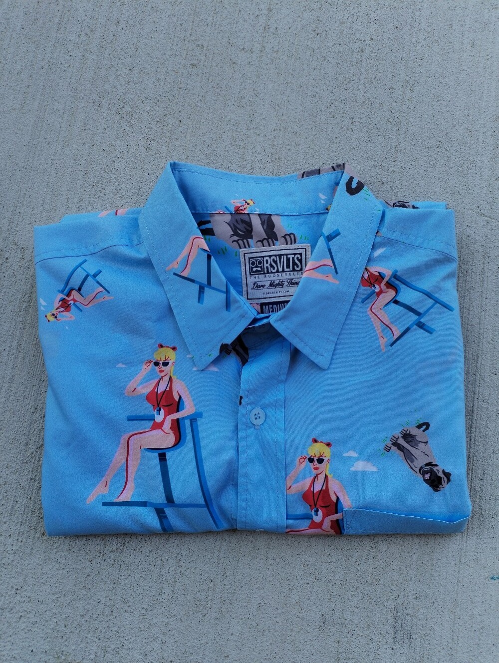 RSVLT Sandlot Pattern Summer BBQ Button Up Size M